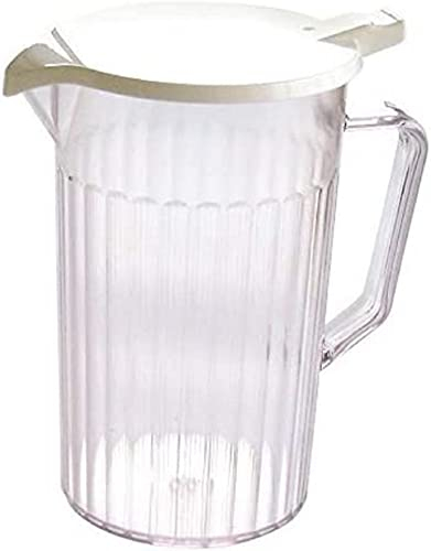 Tableware UK Made Plastic Jug with Lid Virtually Unbreakable Polycarbonate Drink Pitcher Measuring Jug (White, 1 x 900ml)