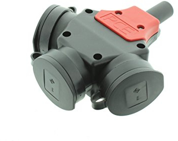 3fach-Kupplung Gummi 250 V Schwarz IP44 PCE 5-polig