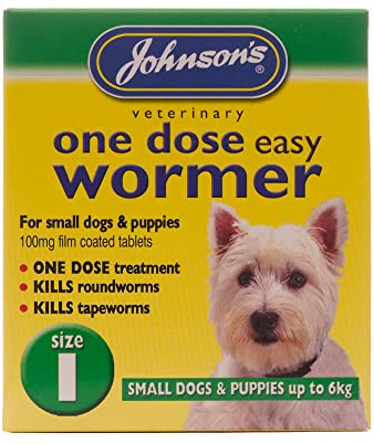 Johnson's EASY DOSE WORMER SIZE 1 (SMALL DOG) 3 TABLETS PER PACK – 1, 3 OR 6 PACKS (6 PACKS)