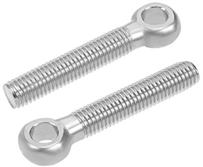 sourcing map M12 x 70mm 304 Stainless Steel Machine Shoulder Lift Eye Bolt Rigging 4pcs
