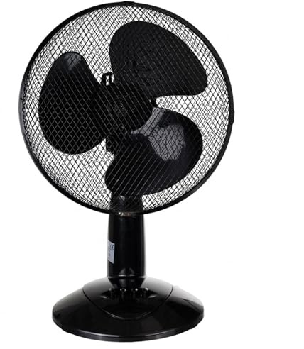 LEX XXL Tischventilator Premium Ventilator Windmaschine Ø30 cm, 3 Geschwindigkeiten, Leistung: 45 Watt Oszillation, 50cmFarbe:Schwarz