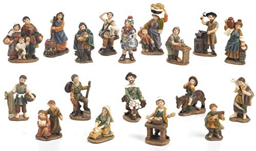 Articoli religiosi by Paben Set 18 Personaggi Presepe, 7 cm. in resina