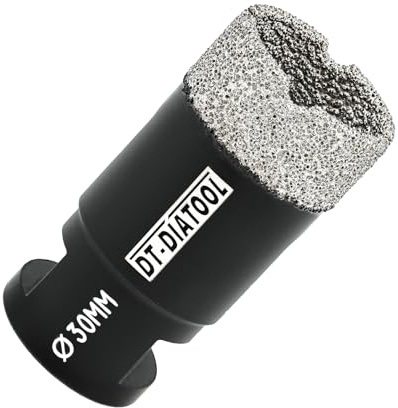 DT-DIATOOL Diamond Drill Bit 30mm Hole Saw for Dry Drilling Tile Porcelain Marble Ceramic Granite
