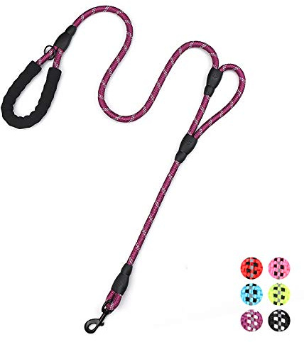 Plutus Pet Rope Dog Leash 6ft Long,Traffic Padded Two Handle,Heavy Duty,Reflective Double Handles Lead for Control Safety Training,Leashes for Large Dogs or Medium Dogs,Dual Handles Leads(Purple)