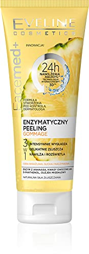 Eveline Cosmetics Facemed+ Enzymatic Gommage Peeling Gel with Pineapple Enzymes & AHA Acids - 75ml | Vegan Exfoliating Facial Scrub for Silky Smooth, Radiant Skin