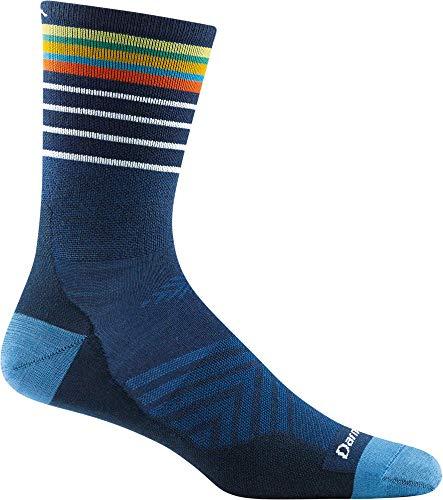 Darn Tough Vermont Men's Stride Micro Crew Ultra-Lightweight Running Sock (Style 1036) - Blue/Eclipse, Large