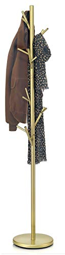 IDIMEX Kleiderständer ZENO aus Metall, Gold - Garderobenständer, Jackenständer mit 6 praktischen Haken. Ideal für Flur und Eingangsbereich