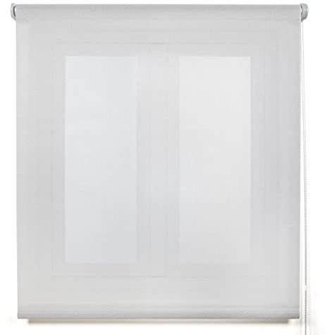 Blindecor Belmont - Tenda avvolgibile in tessuto traslucido lucido, colore: grigio argento, 130 x 180 cm (larghezza per altezza). Dimensioni del tessuto: 127 x 175 cm. Tende per finestre