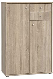 FORTE TEMPRA 2 Kommode mit 2 Türen und 2 Schubladen, Holzwerkstoff, Sonoma Eiche, 73.7 x 111.1 x 34.8 cm