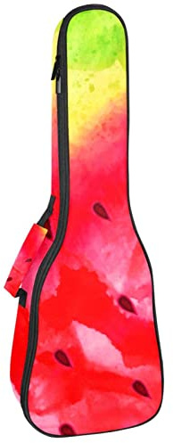 Ukulele väska vattenmelon ukulele fodral för Sopran Tenor konsert 23 tum 10 mm tjock mjuk vadderad justerbar rem spelväska