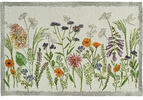 Sander Tischset Platzset Tischband Garden Delight Frühling Gobelin 32 x 48cm Artikel 61964 Fb. 40 Creme bunt Blumen Wiese 70% Baumwolle