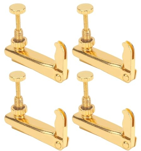 Violine Feinstimmer, 4 Stück 2,7cm/1,1 Zoll 3/4-4/4 Größe Cello Feinstimmer Einsteller Metall Cello Saiten Einsteller Geige Tuner Schraube Violine Saitenwerkzeug Saitenfeinstimmer Regler Zubehör