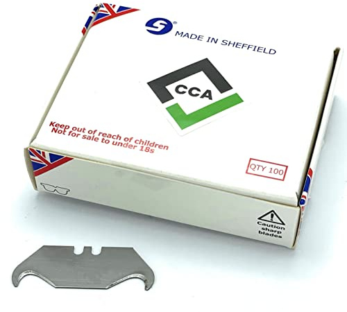 CCA Hooked trimming knife blades x 100 roofing and flooring