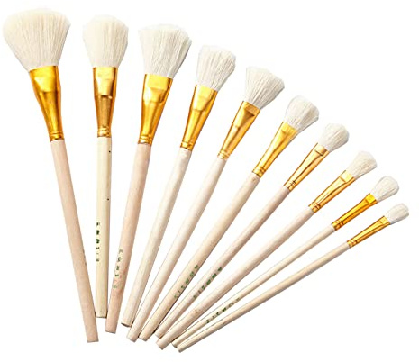 CDIYTOOL Vergoldungspinsel-Set, 10 Größen, Blattgold, Ziegenhaar, Blattgold, Staubwedel, 20 Stück