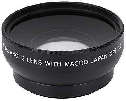 Qiilu 0.45X Camera Lens Magnification High Definition Wide Angle Lens for 49mm Mount Camera Aluminum Alloy Optical Glass