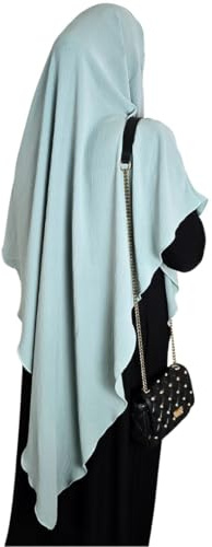 Yaqeen Khimar Langer Hijab für Muslima, Einteiler, weicher Kreppstoff, Kopftuch, Material, Chadors, Arabien, islamisches Gebetskleid, muslimische Schals, Körperabdeckung