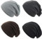 MiDoDo 4 Stück Klassische Beanie Mütze für Herren und Damen, Leichte Atmungsaktiv Longbeanie Hat für den Frühling, Herbst und Winter