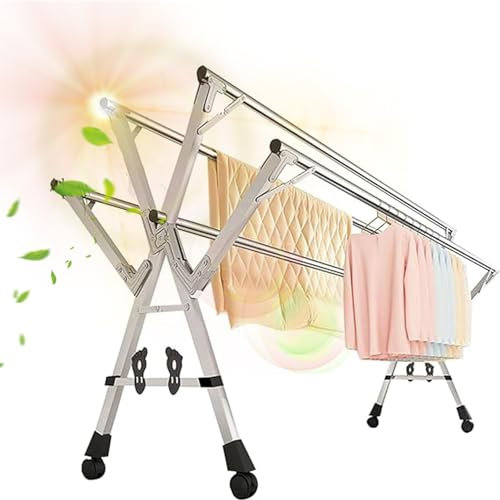 ZARBAILRE Etendoir À Linge Exterieur sur Pied, Etendoir Linge Exterieur, Etendage À Linge Intérieur, Etendoir Linge Exterieur Retractable, Étendoir À Linge Solide (200cm/79in)