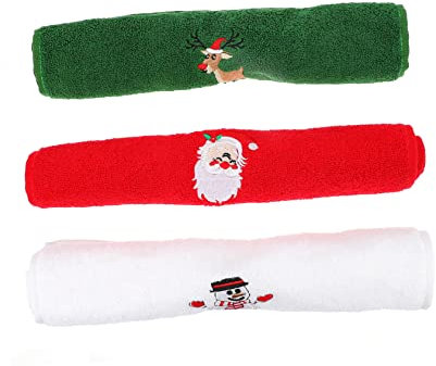 NOLITOY 3 Stück Weihnachten Handtücher Aus Reiner Baumwolle Mit Weihnachtsstickerei Küchen Und Geschirrtücher Dekorative Haushaltshelfer Mit Weihnachtsmotiven