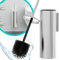 Hovea - Kit Brosse WC Suspendu - Brosse Silicone & Boitier Métal - INOX 304 Anti-Rouille - sans Perçage - Fixation Murale avec Sticker ou Vis - Balai Brosse Toilettes Décoration - WC3611
