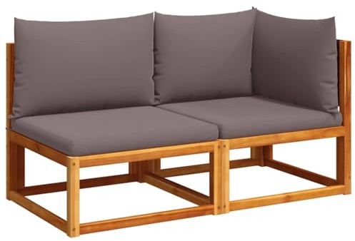vidaXL Divano da Giardino con Cuscini 2 posti in Legno di Acacia e Rattan