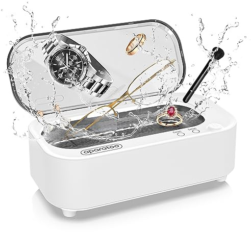 Ultraschallreinigungsgerät, Ultraschallreiniger für Brille Schmuck Uhren Zahnersatz, Brillenreinigungsgerät mit Leistungsstarke Reinigung mit 47 kHz Und 2 Modi