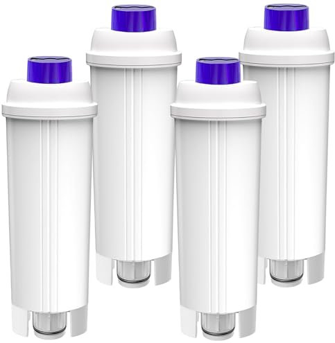 Water Filter Compatible with DeLonghi Coffee Machine DLSC002, Magnifica Evo Water Filter Replacement for De'Longhi ECAM, ETAM, BCO, EC, BC Series, Water Softener Filter (4 Pack)