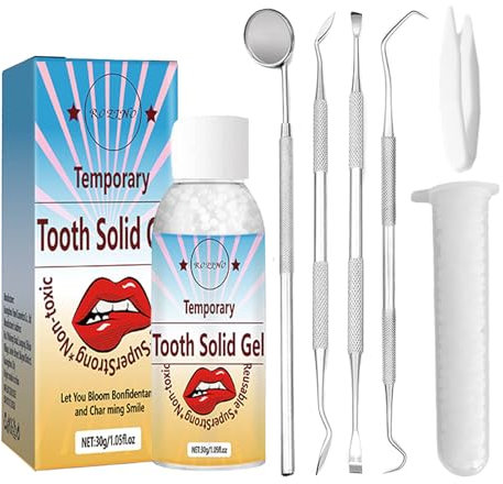 Zahnersatz Selber Machen Zahnreparaturset, Zahnprothese Zahnersatz Prothese Komplett Geeignet zur Reparatur von Zahnlücken und Abgebrochenen Zähnen