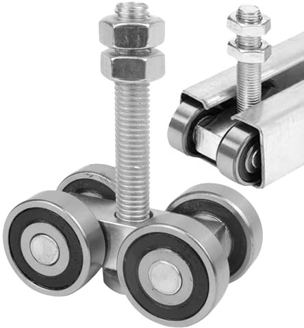 Carro con canal de puntal y rueda para puerta de granero | Caja de ruedas con riel deslizante flotante, peso ligero, accesorios para cobertizo y granero pesado