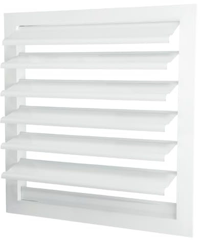 PATIKIL Grille De Ventilation En Aluminium 14x14 Pouces, Volet D'Évent À Persiennes Pour Ventilateur D'Extraction, Grille Carrée Automatique À Gravité D'Air, Blanc