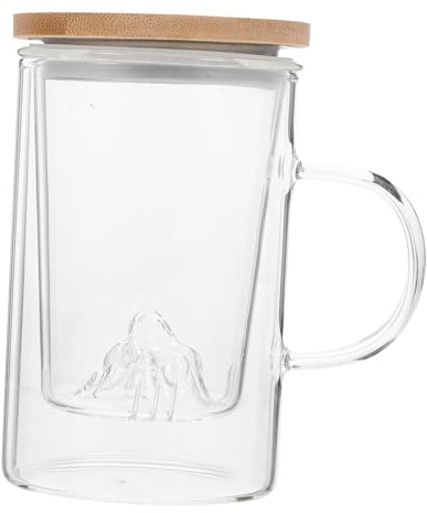 TOPPERFUN Tazza da Tè Vetro Borosilicato con Infusore Bicchiere Isolato Capacità per Ufficio e Casa Design e