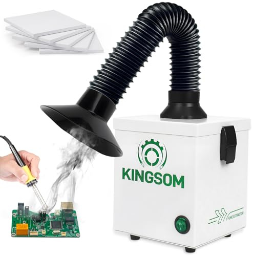 KINGSOM K7 Lötabsaugung [Schnelle] Lötrauchabsaugung, 2-in-1 HEPA & Aktivkohlefilter Löt Absaugung 99,97% Filtereffizienz, Starke Absauganlage für DIY-Tischlöten, Manuelle Holzbearbeitung Schnitzen