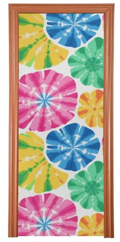 Regnbågsfärg blommönster klassrum dörrskydd 91 x 248 cm hem dörr banderoll semester festtillbehör L