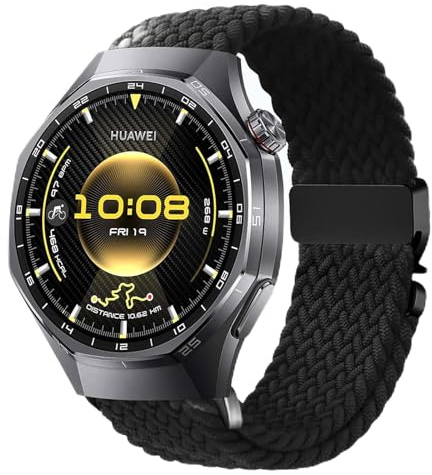 Nylon Bracelet pour Huawei Watch GT6 Pro 46mm, 22mm Bracelet Sport Élastique pour für Huawei Watch GT6/GT5/GT5 Pro/GT4/GT4 Pro/GT3/GT3 Pro/GT2/GT2 Pro/GT 46mm/Garmin Venu 3/Venu 2/Forerunner 255/265