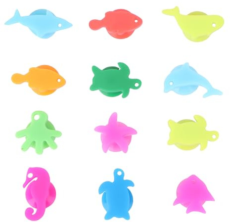 Baluue 36 pezzi Segnabicchieri in Silicone Colorati per Vino con Marcatori Riutilizzabili Etichette Adesive per Bicchieri da Festa e Cocktail Accessori Decorativi per Eventi e Natale