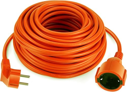 Prolunga Elettrica 5 Metri con Presa Schuko Maschio/Femmina – Cavo per Interni ed Esterni, Impermeabile, Alta Resistenza per Giardino, Casa, Ufficio e Uso Professionale