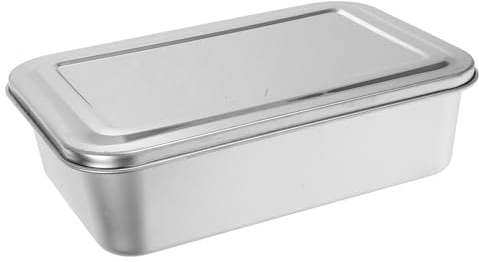 HYTROVE Coperchio Rettangolare Contenitore per in Acciaio e Tiramisu Inossidabile Pulire Teglia Profonda Facile Cuocere e Presentare Dolci Forno Dessert