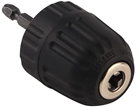 Bohrfutter, 3/8-24UNF 0, 8-10 mm Schnellspannbohrfutter Schraubendreherbit Schlüsselloses Bohrfutter mit Innen Sechskantschaft Adapter Schnellwechsel 1/4 '' Sechskantschaft Adapter Schwarz