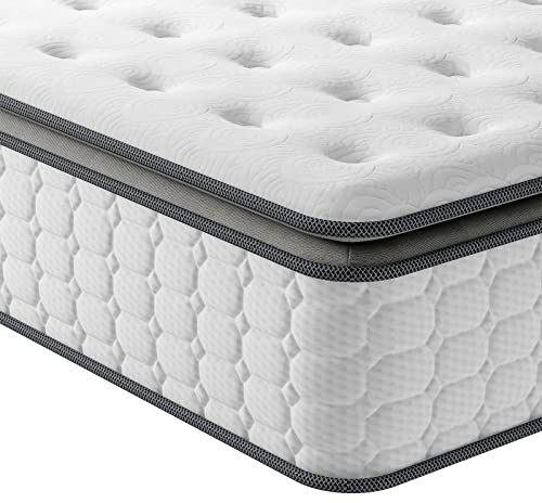 Vesgantti 4FT Small Double Mattress 120 x 190 cm Pocket Sprung, Medium | 10.6 Inch Upgraded Pillow Top, Individually Pocket Springs, Breathable Foam, 7-Zone Orthopaedic,Back Support,Motion Isolation