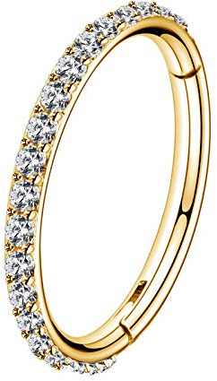 OUFER 16G 5/6/8/9/10/11/12 mm Cartilage Earring Hoop Stainless Steel CZ Line Helix Earring Hoop Daith Earring Piercings Jewellery