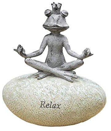 Widdop and Co Country Living Frog on Stone Garden Ornament Statue Figurine - 3 Designs available - 15.5cm (Relax)