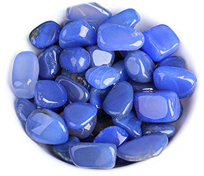 Molinter Galets décoratifs pour aquarium - Mini décoration de jardin - Granulés décoratifs - Gravier rond - Mini agate - 500 g (bleu)