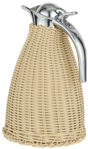 IB Laursen - Thermoskanne - Edelstahl, Polyrattan - Farbe: Natur/Silber - 27 x 16,5 cm - Volumen: 1,5 l