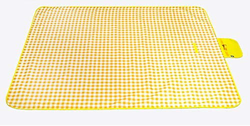 SlimpleStudio Outdoor Picknickdecke,Picknickmatte verdickt im Freien feuchtigkeitsbeständige Matte Picknicktuch tragbare Rasenmatte-Gelb_200x200cm
