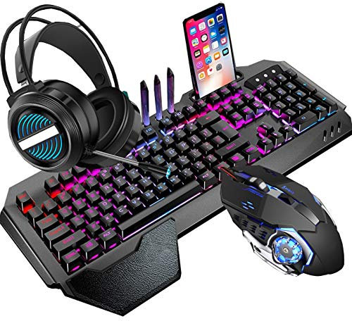 ARCH Tastiera Gaming Meccanica, Tastiere da Gioco E Mouse, Tastiera del Computer con Riposo da Polso Ergonomico, Tastiera Retroilluminata USB per Computer Portatile Giochi per PC