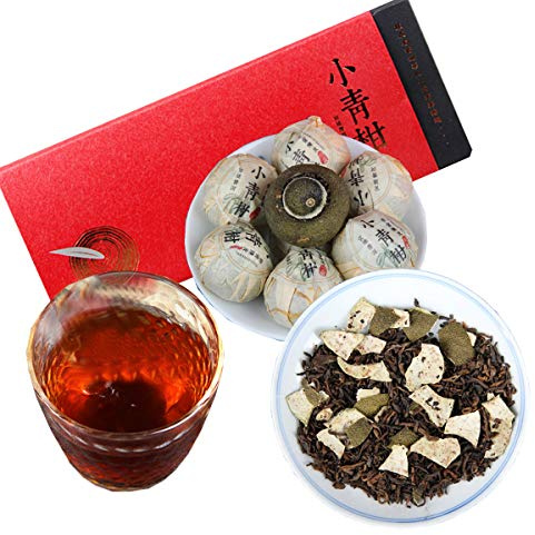 Tè Pu'er cinese Peso netto 130g （0.286LB） Tè Puer maturo Tè nero Buccia d'arancia essiccata Mini Tuocha Alberi antichi Tè Pu erh Assistenza sanitaria Tè Pu Er