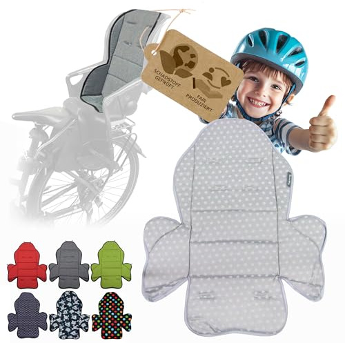 Ersatzbezug kompatibel mit Römer Kinderfahrradsitz – Weiches Ersatzpolster für Fahrradsitz Kinder – Sitzbezug, waschbar bei 30°C – Komfort Polster für Kinder Fahrradsitz (Modell 2) (hellgrau Sterne)