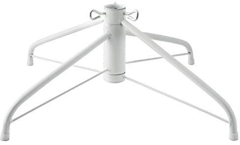 AddGrace Weihnachtsbaumständer Faltbarer Christbaumständer aus Metall, passend für 3,2 cm Stange für Heimdekoration (49,8 cm), Weiß