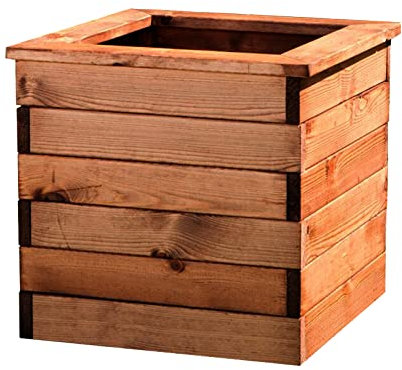 Hortico Wooden Planter for Garden | Square Planter | Decking Planter | Outdoor Plant Pot | Fully Assembled H39 L47 W47 cm, 46L, Made in the UK