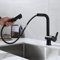 SkyPanda Robinet de cuisine avec robinet de lavabo mobile 2 modes de pulvérisation, rotatif à 360° avec tête de pulvérisation extractible, acier inoxydable SUS304, noir mat